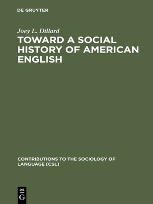 cover image of Toward a Social History of American English